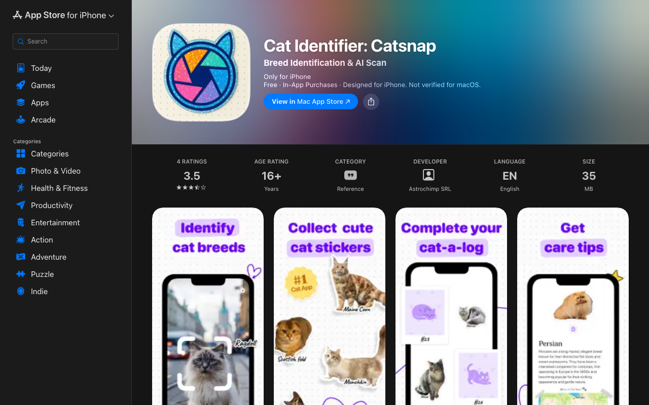 Catsnap landing page screenshot