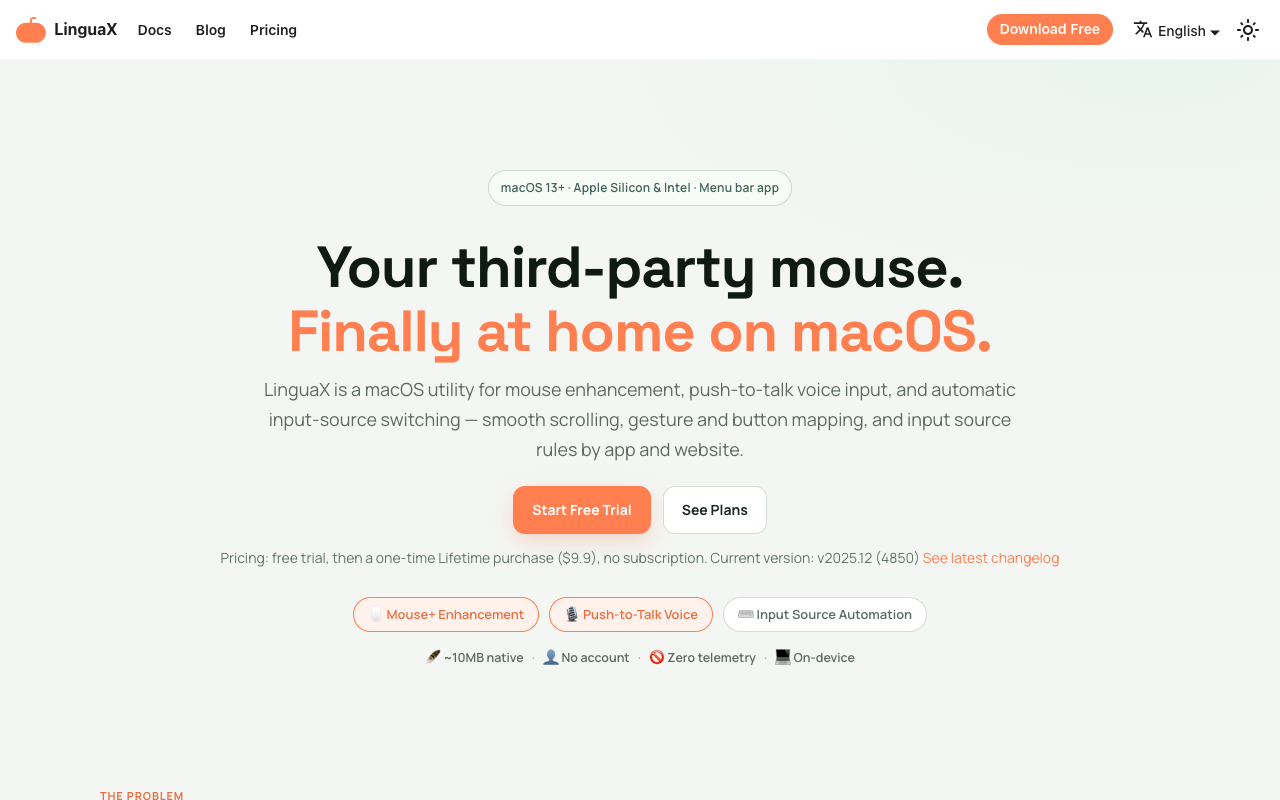 LinguaX landing page screenshot