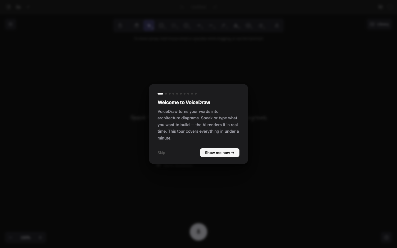 VoiceDraw landing page screenshot