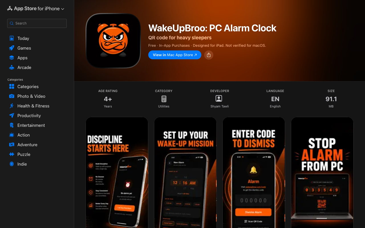 WakeUpBroo landing page screenshot